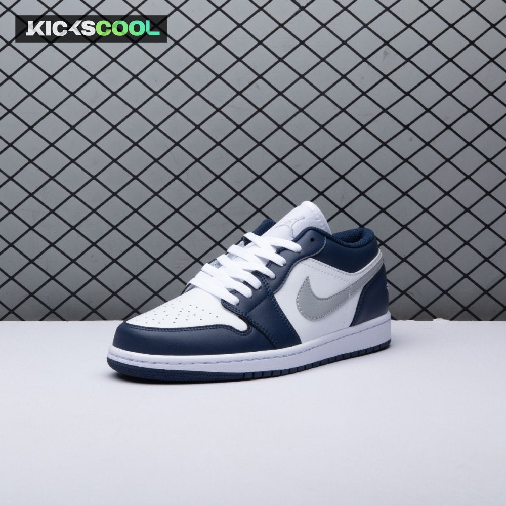 Jordan 1 Low Wolf Grey Midnight Navy 553558-141 Unisex