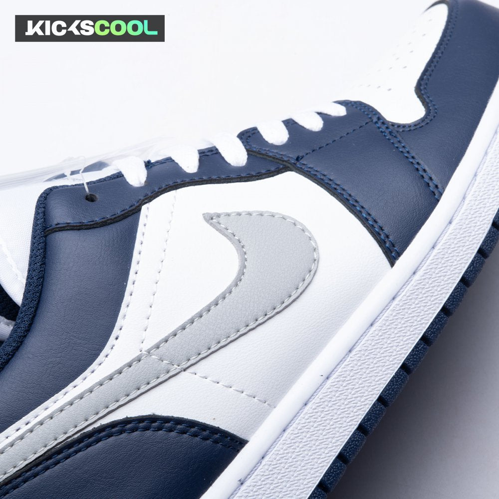 Jordan 1 Low Wolf Grey Midnight Navy 553558-141 Unisex