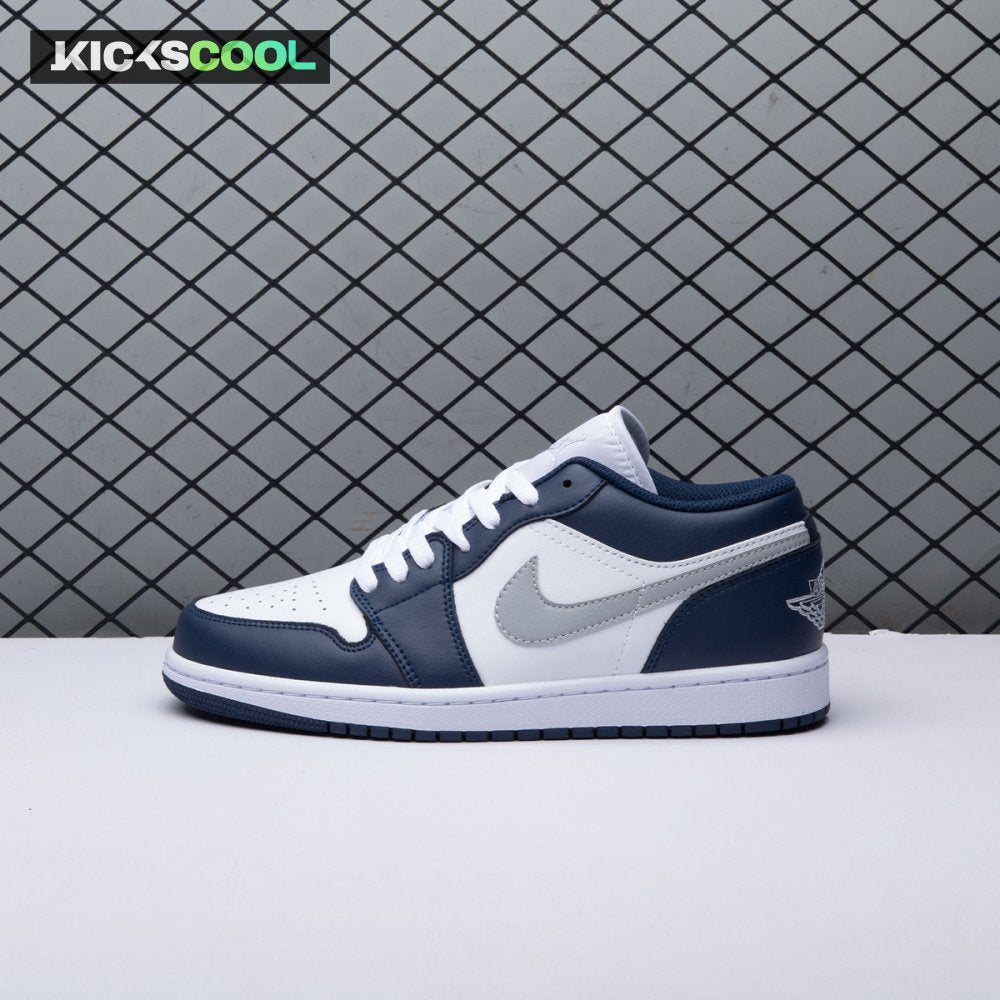 Jordan 1 Low Wolf Grey Midnight Navy 553558-141 Unisex