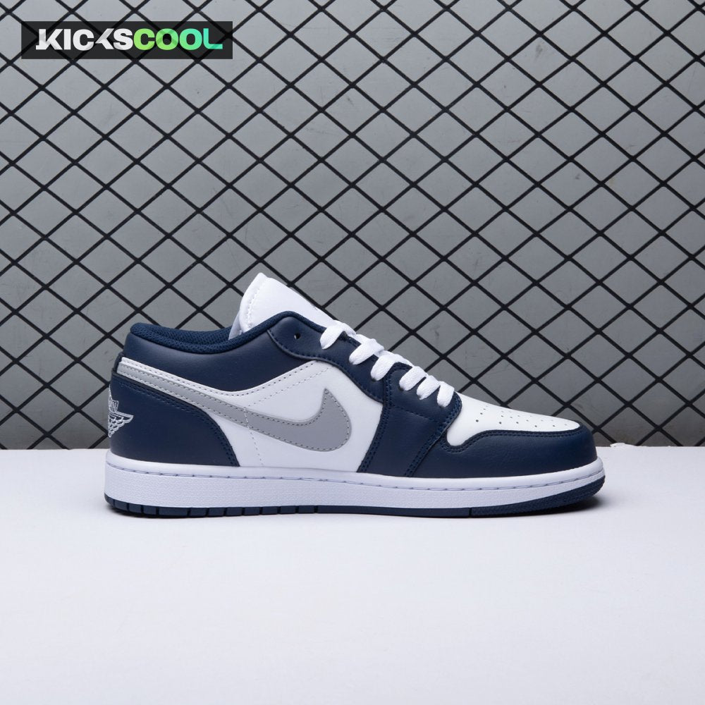 Jordan 1 Low Wolf Grey Midnight Navy 553558-141 Unisex