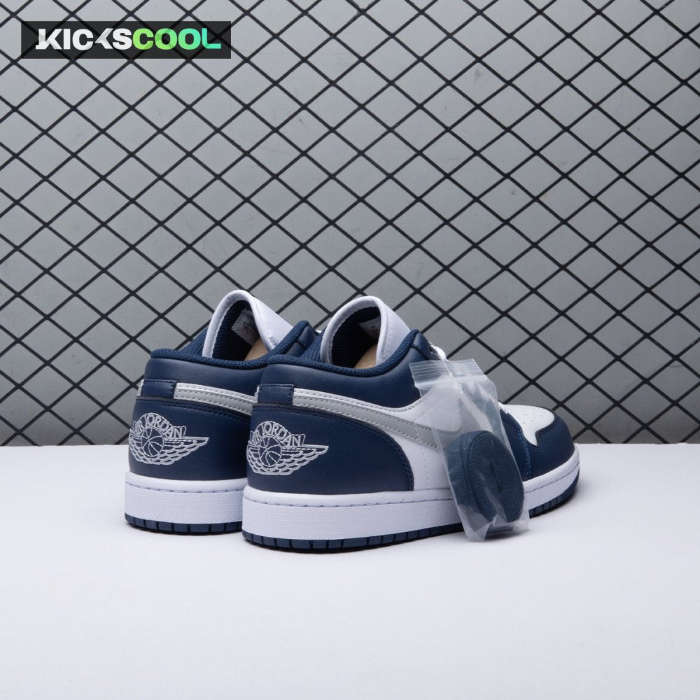 Jordan 1 Low Wolf Grey Midnight Navy 553558-141 Unisex