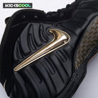 Nike Air Foamposite Pro Black Metallic Gold 624041-009 Unisex