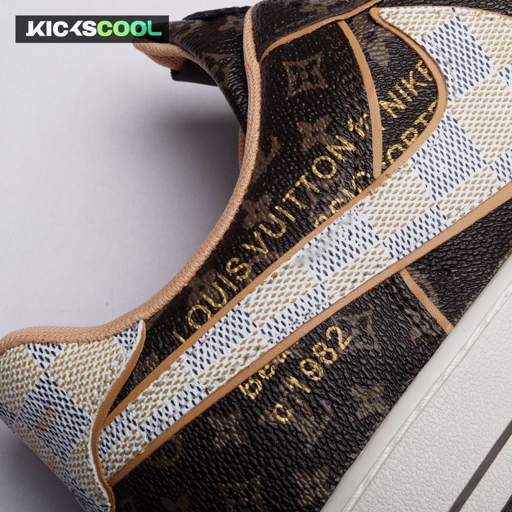 Nike Air Force 1 Low Monogram Brown Damier Azur Unisex (Special Box)