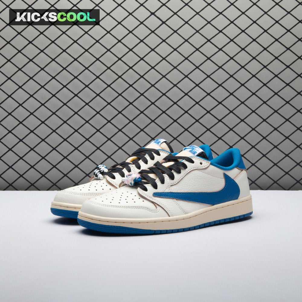 Jordan 1 Retro Low OG SP Fragment x Travis Scott Sail Military Blue DM7866-104 Unisex