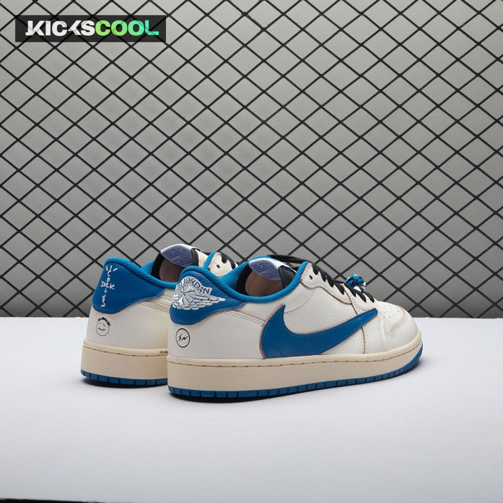 Jordan 1 Retro Low OG SP Fragment x Travis Scott Sail Military Blue DM7866-104 Unisex