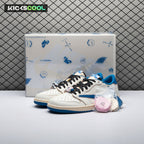 Jordan 1 Retro Low OG SP Fragment x Travis Scott Sail Military Blue DM7866-104 Unisex